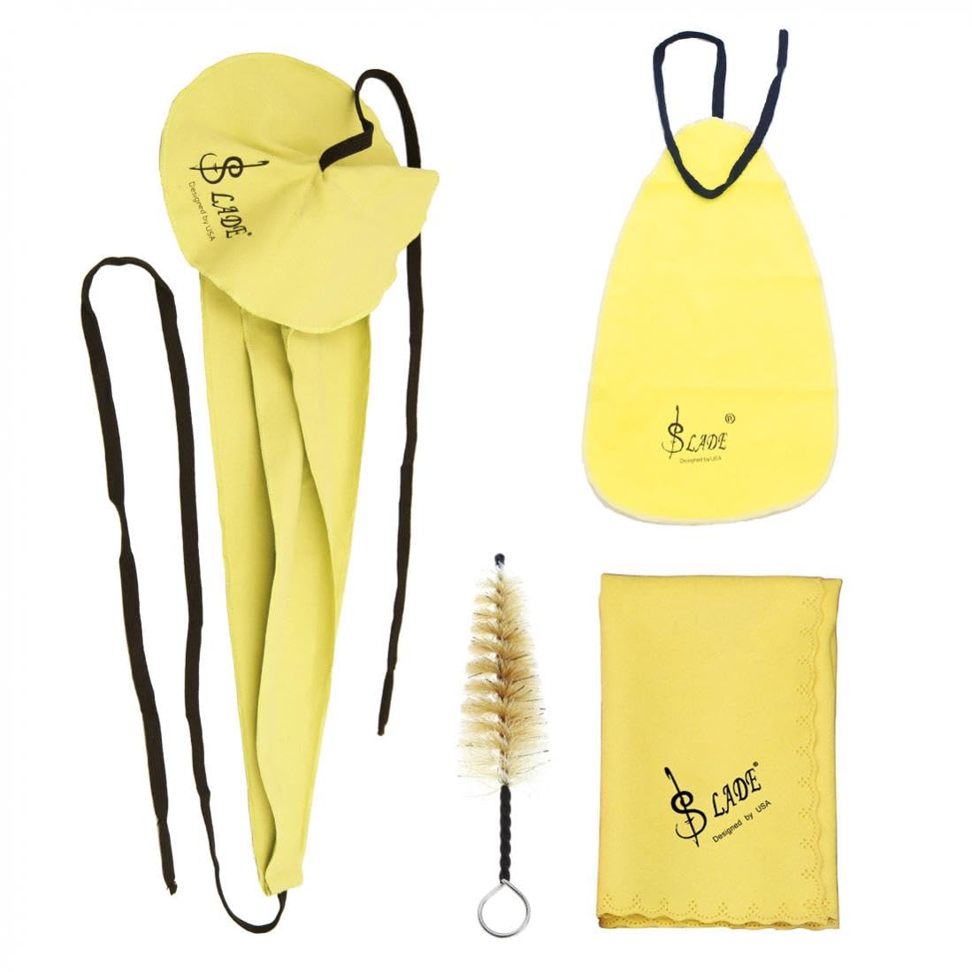 OriGlam Saxophone Care Cleaning Kit, Sax Clean Flute Clarinet Maintenance Kit with 3pcs Cleaning Cloth and Mouthpiece Brush for Clarinet Flute Woodwind Instruments