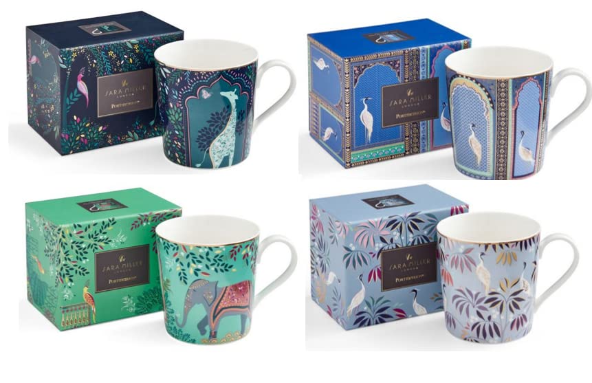 Sara Miller London India Collection Set of 4 Mugs