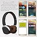 Bluetooth Headphones, Fuleadture Wireless V4.1 NFC Stereo Sport Over-Ear Headphone Headset with Pedometer Earphone, Hands-Free Calling with Mic for iPhone PC All Bluetooth-Enabled Devices - Brown