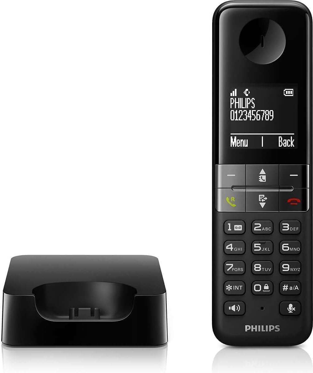 Philips D4701B DECT Cordless phone with 16 hours talktime, 4.6cm display and hands-free talking