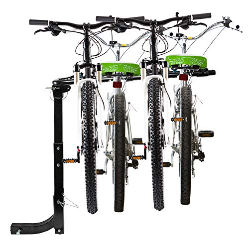 RaxGo Hitch Mounted 4 - Bike Rack Carrier, Sturdy Bicycle Swing Rack w/Tension Bar Included - Fits 2" Receiver - Foldable Design for Extra Convenience - Durable Powder-Coated Steel - Easy Assembly