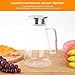 Glass Pitcher Uten Upgrade Clear Water Pitcher with Solid Handle+ Anti-overflow V-opening Mouth Pour Premium Refrigerator Pitcher for Juice,Coffee,Ice Cold Water,Hot Water,Tea,etc - 1.8 L, 62 Oz