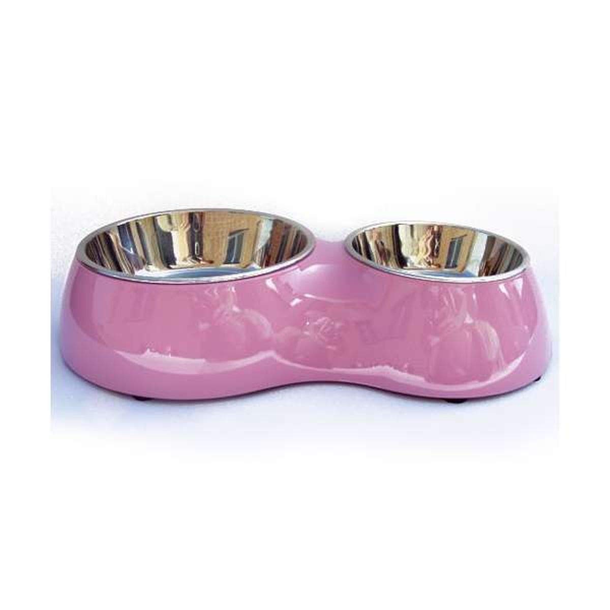 dogit 73757 Double Bowl Metal 400 ml White