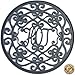 Silicone Trivet for Hot Dishes, Pots & Pans - Decorative Non Slip Mat 'Hot Ironworks' Design Gives a Rustic Charm Protective Pads for Kitchen Counter (7.5 in Round, 3-Set, Dark Gray)