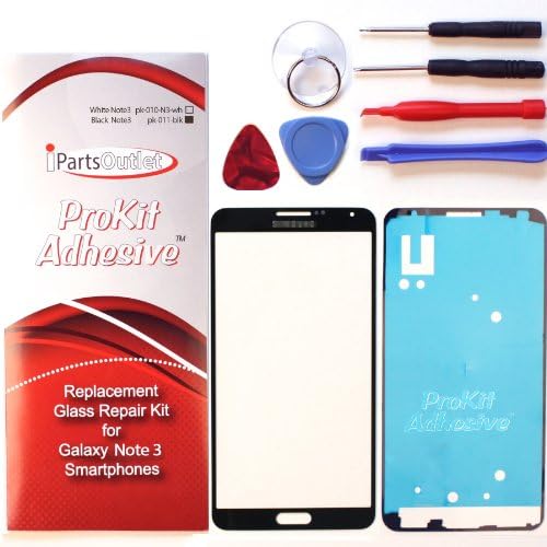 SlyPry Samsung Galaxy Note IV Note 4 black N9100 Lens Glass Screen Replacement Repair Kit + Prokit Adhesive + SlyPry opening tool