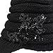 Women's Cable Knit Newsboy Visor Cap Hat with Sequined Flower