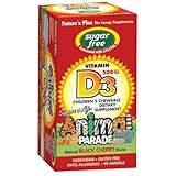 Animal Parade Sugar Free Vitamin D3 500 IU-Black Cherry 90 Chewable Tablets