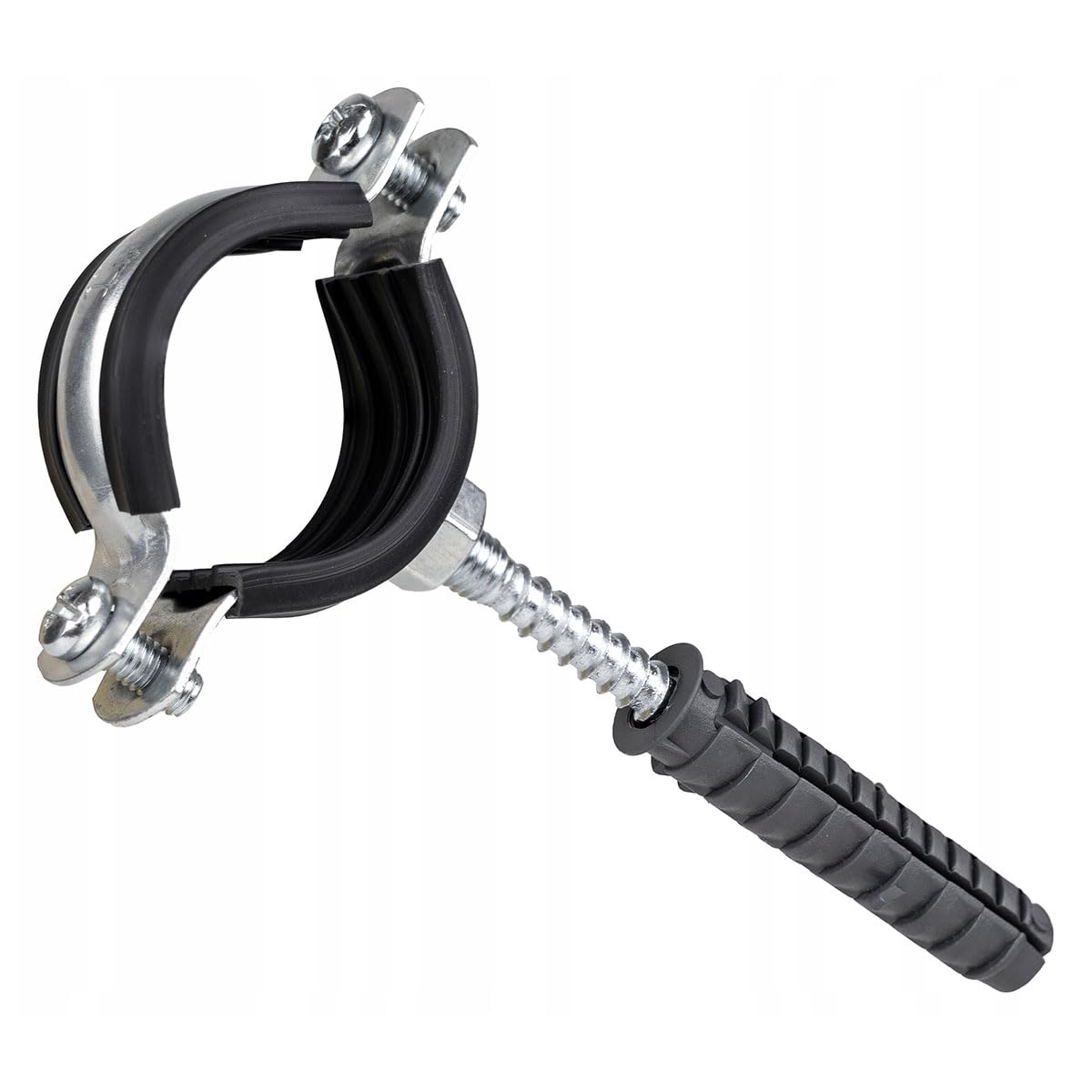 Anti Vibration Single Metal Pipe Clips Clamps Rubber Lined for 15-20mm Pipes (3/8" BSP)