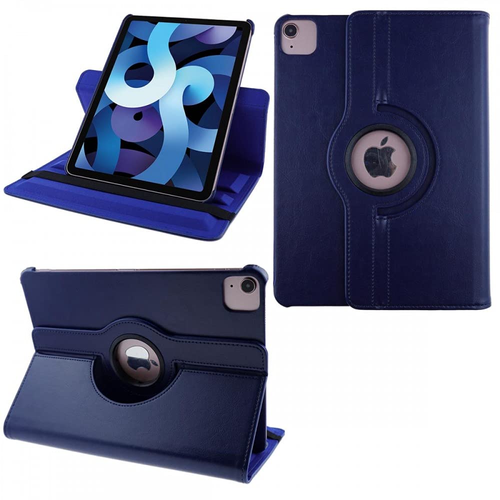 COOVY® 2.0 Case for Apple iPad Air 4 10.9 (Model 2020) 360° Rotation Smart Cover Case Stand Auto Wake/Sleep | Dark Blue