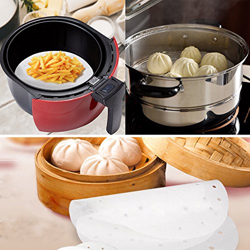 100pcs Air Fryer Liners, Vancens 9 inch Bamboo Steamer Liners, Premium