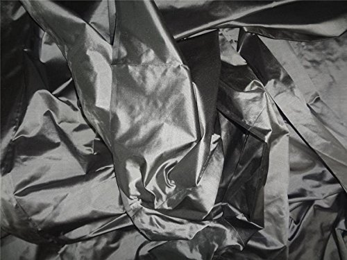 Mary Ann" Plain Silk 44" Silver Grey x Black 50 grams silks