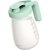 Momcozy Breast Milk Pitcher, Resistant to Heat and Cold Abrupt Temp Swings, No Leak Glass Breast Milk Fridge Storage Container with Wide Mouth, Fast Baby Formula Maker, Green