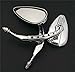 HTTMT MT383B-CD Chrome Skull Side Mirrors Compatible with 1984 and up Harley Davidson Touring Street Glide Road Glide Special Electra Glide Ultra Classic Ultra Limited