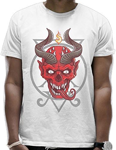 Whwaiagai Mans Combed Round Neck Short Sleeve T-Shirt Casual Shirts Terrible Demons