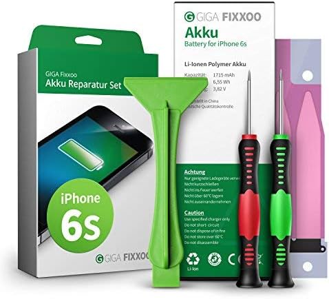 GIGA Fixxoo iPhone 6s Battery Replacement Kit Complete with Instructions, Tools for Easy Repair