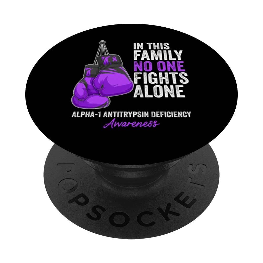 Alpha-1 Antitrypsin Deficiency Awareness Month Purple Ribbon PopSockets Swappable PopGrip
