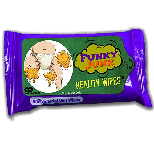 Funky Junk Wipes Antibacterial Weird Gags for Friends Stocking Stuffers for Men Underwear Jokes Funny White Elephant Ideas Crazy Secret Santa Funny Novelty Wipes for Teens Gags