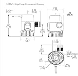 Rule 29 Submersible Bilge Pump 12V 500 GPH 19mm Compact Marine Boat view 3