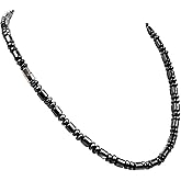 IRUMENG Hematite Necklace for Magnetic Therapy, Crystal Healing Necklace for Pain and Stress Relief
