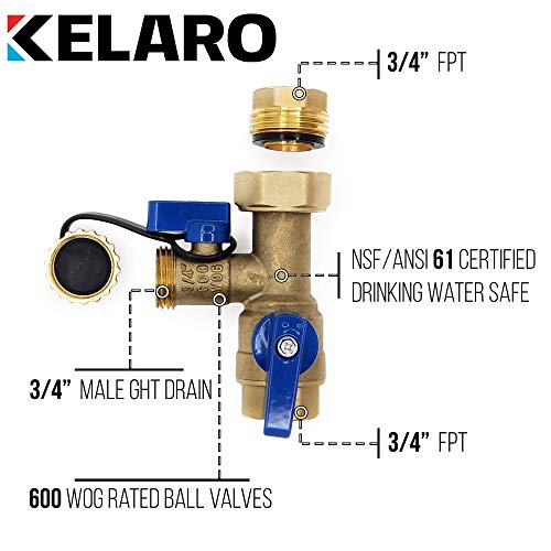 Tankless Water Heater Flushing Kit and Service Valve Bundle by Kelaro