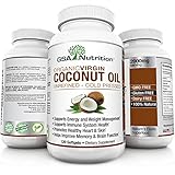 Organic Virgin Coconut Oil 120 Caps 2000mg Source Of MCFAs | Unrefined Cold Pressed Oil Supplement | Improve Wellness & Skin Health, Promote Weight Loss, Lower Cholesterol & Curb Appetite