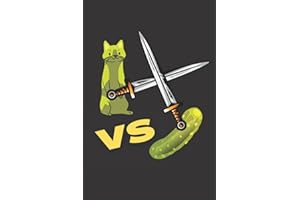 Cat vs Pickle - Funny Notebook 120 Blank Sheets with Framed Pages 6x9" for Notes Sketch Journal Drawing School Study and Work: Notebooks for Women Men Kids Children Teenagers and Adults