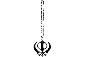Matt Finish Black Khanda for Car Hanging Ik Onkar Design Sikh Punjabi Rear View Mirror Car Hanging Punjabi Car Dashboard Acce