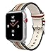 MoKo Compatible Band Replacement for Apple Watch 42mm 44mm Series 5/4/3/2/1, Soft Canvas Fabric Replacement Sports Strap + Watch Lugs - Black & White & Brown & Red (Not fit 38mm 40mm Versions)
