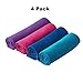 YAKER 4Pack Cooling Towel, 4Color Reusable Instant Chill Relief Heat Microfiber Cool Cloth for Sports, Fitness, Gym, Yoga, Travel, Camping, Training,Driving, Cycling, Hot & Cold Therapy