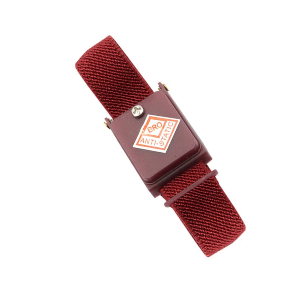 Tiardey 5Pcs Anti Static Bracelet,Cordless Bracelet Electrostatic,ESD Discharge Cable Wrist Strap,Anti-Static Interference,for Electrician or IC/PLCC Worker - Red