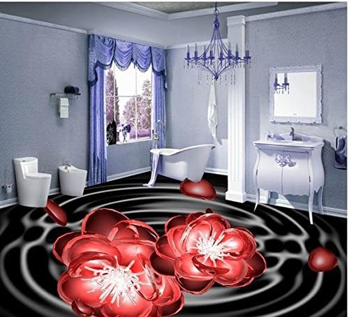Amazon Co Jp 3 平方メートルカスタム写真フロア壁紙 3d 立体クリスタルフラワーフロア 3 D の壁画の Pvc の壁紙自己接着床 Wallpaer の ホーム キッチン