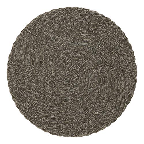 Topotdor Round Placemats Heat-Resistant Stain Resistant Anti-Skid Washable Polyproplene Table Mats Placemats (Olive, Set of 6)