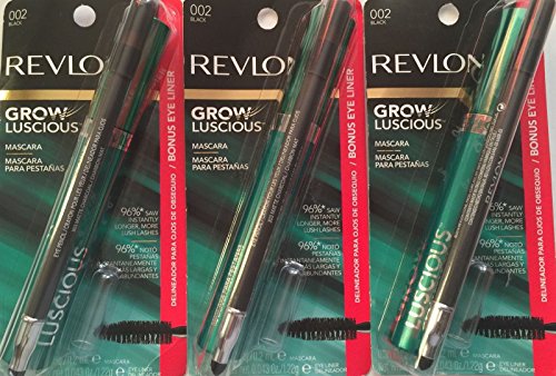 Revlon Grow Luscious Mascara 002 Black with Bonus Kajal Eyeliner in Matte Cha...