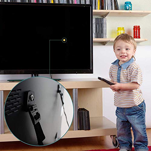 TV Anti Tip Straps (2 Pack) - Baby Proof Furniture Wall Anchor Kit - Earthquake Safety for Flat Screens & Shelves
