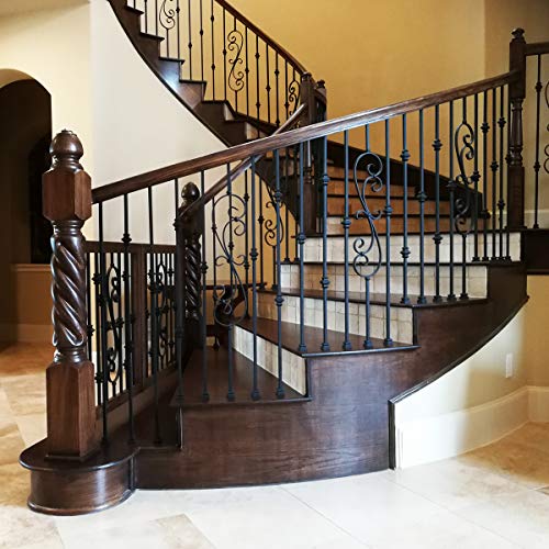 Stair Balusters (10-Pack) Hollow Double Knuckle Iron Spindles - Real Satin Black not Matte Metal Balusters 1/2" x 44" Tall Stair Parts Metal Spindles - Thumbnail 3