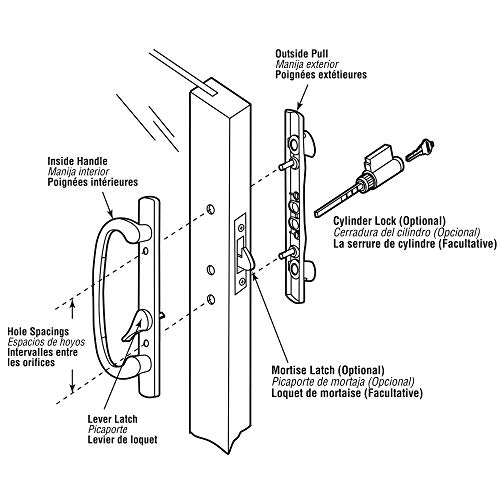 PrimeLine C 1281 MortiseStyle Sliding Door Handle Set Replace Old