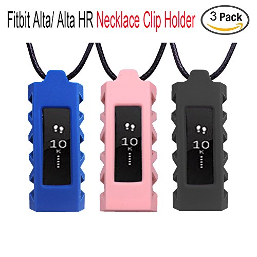 Budesi Accessory for Fitbit Alta HR and Alta, Necklace Silicone Pendants Clip Holder