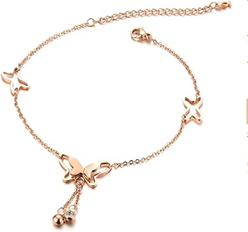 Amazon Jellydong 美しい蝶 ダイヤモンドcz アンクレット レディース チェーン アンクレット アゲハステンレスアンクレット ピンクゴールド チョウチョウ 蝶々 バタフライ ステレンス 蝶々 アンクレット 通販