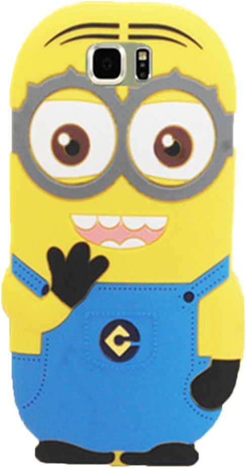 S6 Edge Case,Galaxy S6 Edge Case,Samsung Galaxy S6 Edge Case,ATRAGE 3D Cartoon Despicable Me Minions Silicone Case for Samsung Galaxy S6 Edge