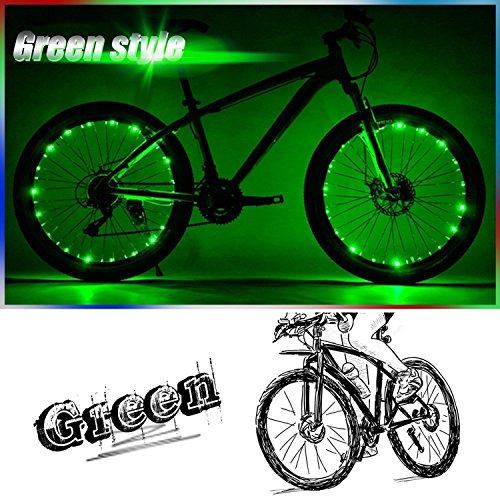 Bicycle Wheel Lights - Ultra Bright Waterproof LED by Oceanstar - Green - Thumbnail 4