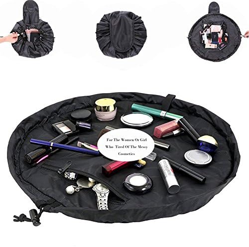 Makeup Bag Toiletry Kit Organizer Portable&amp;Waterproof Large Cosmetic Pouch Fashion Women Jewelry Bathroom Storage with Zipper&amp;Drawstrings Brush Holder Carry on Travel