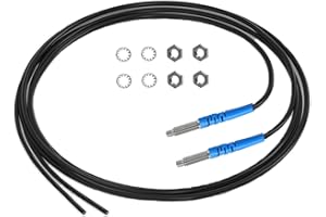 BOJKEON FT4Y10 Fiber Optic Sensor,Through-Beam Reflection Fiber Optic,1000mm Line Length,M3 Sensor Probe Through-Beam Reflection Optical,Detection Distance 0-600MM