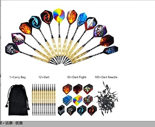 HDXLI Electronic Darts, Darts With Plastic Tip, 18G 150Mm Professional Soft Tips, 12 Soft Darts Electronic Darts, Aluminum Shaft Set, Laser Tail + 30 Fins + 100 Arrows