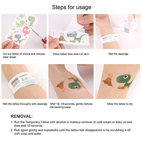 EKKONG Dinosaurier Temporäres Tattoos Set, temporäre Tattoos Sticker für ädchen/ Kinder/Frauen/Erwachsene, Kinder Party… – Bild 8