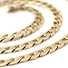 FOLLOWMOON 18K Gold Plated Link Cuban 7mm Necklace Chain Mens Jewelry For Men