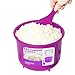 Sistema Microwave Cookware Rice Steamer Set with Lids - Large Microwave Multicooker, Side Dish Bowl, Spoon and Recipes (BPA Free, 100% Food Safe) (Purple Set)