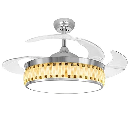 Jsauto Silver Mosaic Ceiling Fan Light For Home Decoration 4