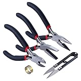 eBoot Jewelry Making Tools Kit Jewelry Pliers Set U Sewing Scissors Jump Rings Open Close Tool for Crafts and Jewelry Making, Set of 5