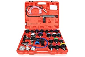 OKSTENCK 28 PCS Radiator Pressure Tester Vacuum Cooling System Kit Automotive Coolant Pressure Cap Tester Kit Coolant Vacuum 