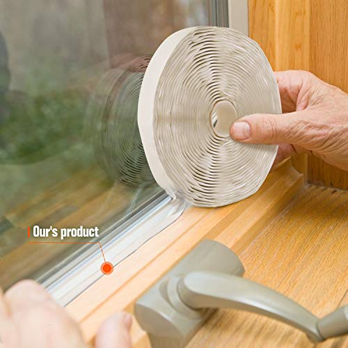 Kohree Butyl Seal Tape RV Putty Rubber Sealant Tape White, 1/8Inch x 3/4Inch x 30Foot, Leak